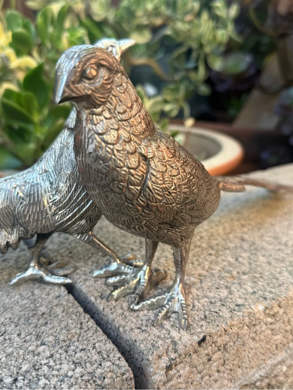 Silver Bird Figurine Decorative Accent - Pets Bird